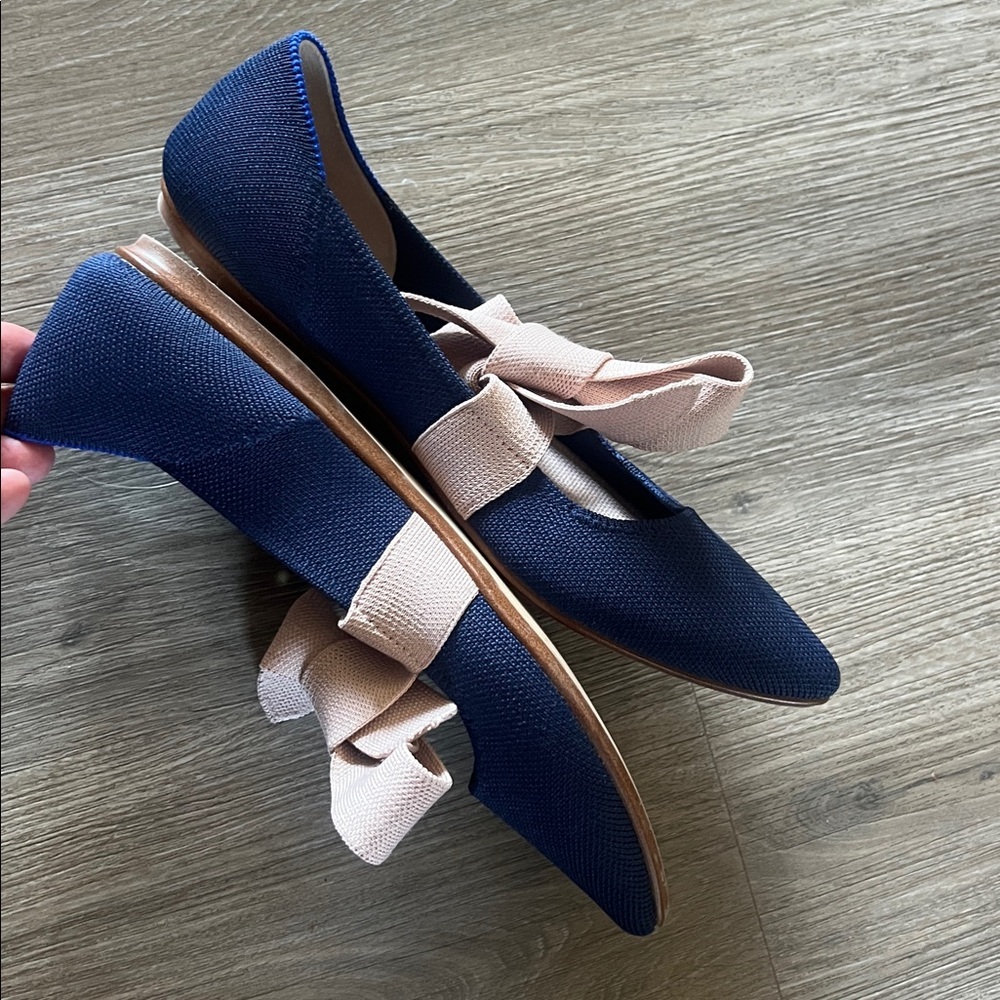 Rothy's The Slip-On Mary Jane Flat in Sapphire Deep Blue - Picture 8 of 16